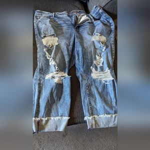 Torrid cropped deconstructed jeans size 30